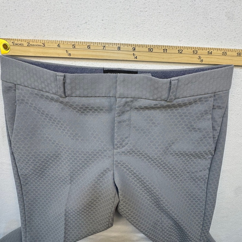 Banana Republic Pants Womens 2 Gray Hampton Jacquard Alloy Slim Trousers - Picture 8 of 13